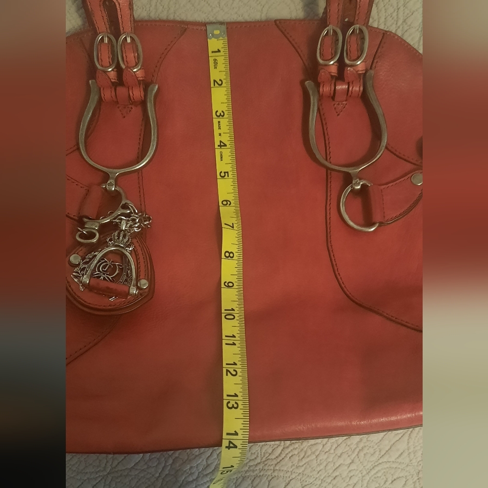 NOW ACCEPTING OFFERS! Vintage Red Leather Juicy Couture XL Purse - Picture 14 of 16